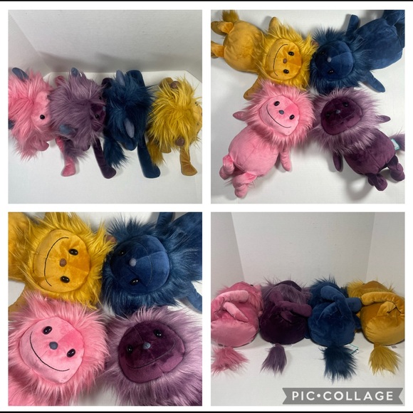 BNWT HTF Jellycat Monster Set of 4 JINX LUDA ZEKE GIBBLES, GREAT BASKET STUFFERS - Picture 15 of 16
